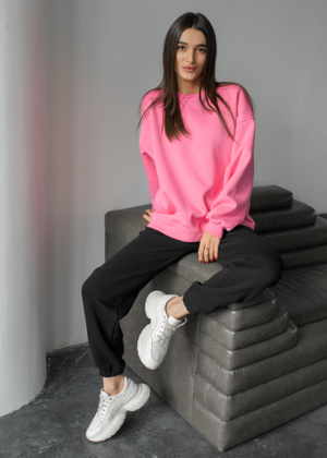 Світшот жіночий Staff vi pink oversize fleece рожевий однотонний