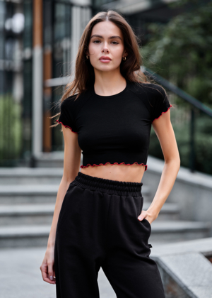 Жіночий топ Staff ma black & red чорно-червоний літній