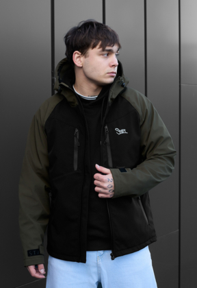 Чоловіча куртка soft shell Staff nexu dark khaki & black logo