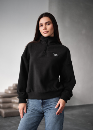 Олімпійка жіноча Staff di black logo oversize fleece чорна на