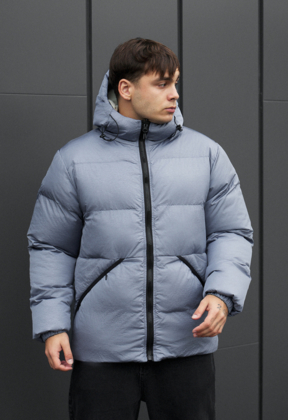 Куртка зимова чоловіча Staff rovx black & blue gray чорна/синьо