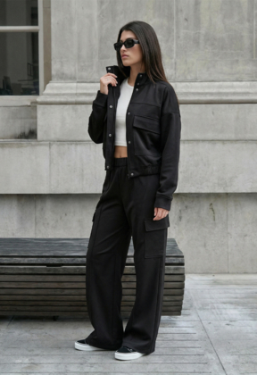Спортивний костюм жіночий Staff uvi black oversize чорний