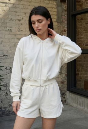 Худі жіноче Staff zip velour white біле велюрове купити