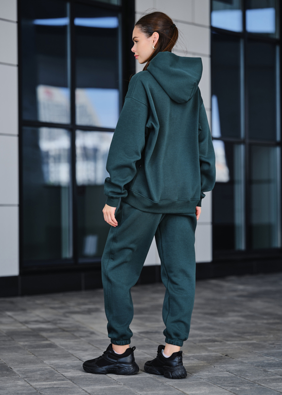 BRIEFING オリーブ トレーナー　XS Костюм спортивний жіночий Staff dix dark green fleece oversize