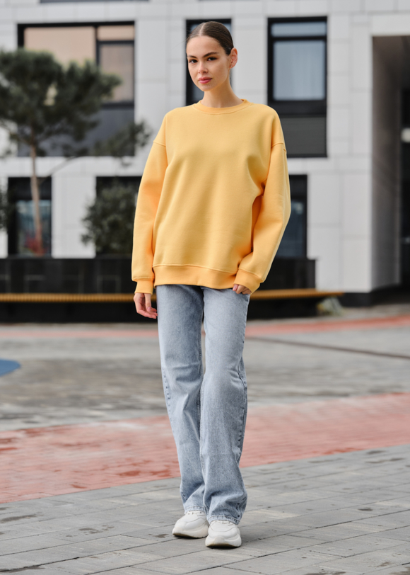 Світшот жіночий Staff fa light orange oversize fleece світло