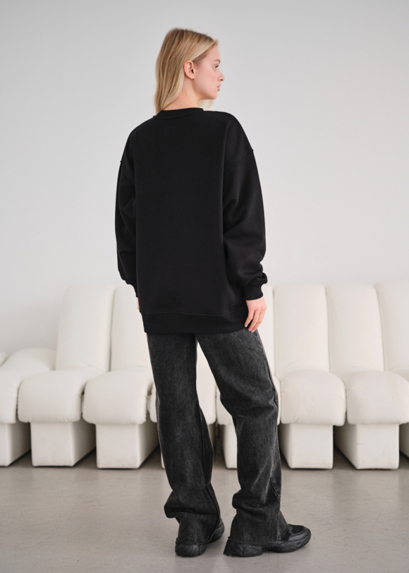 Світшот жіночий Staff fa black oversize чорний оверсайз брендовий