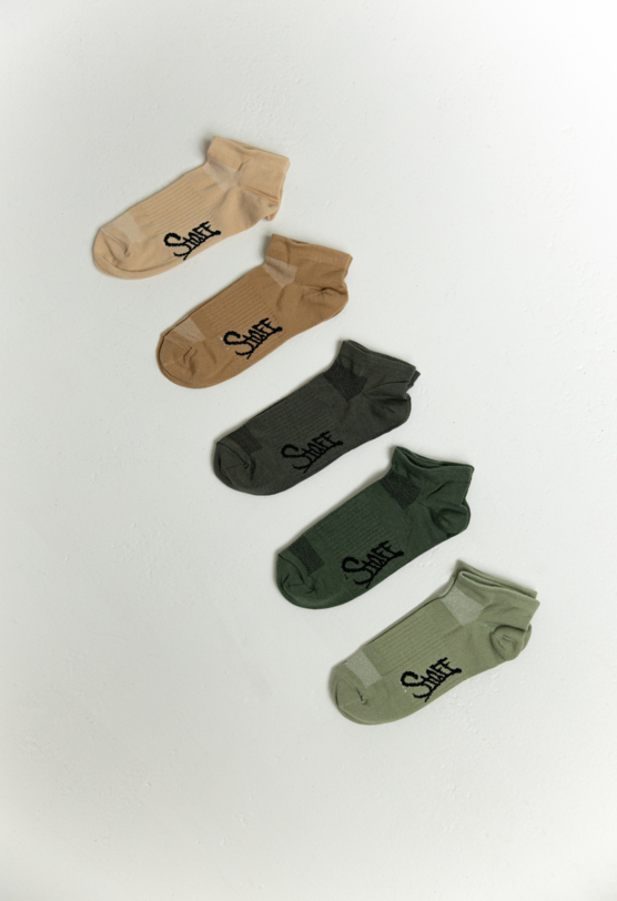 harutkiさん専用 Жіночі шкарпетки Staff khaki (п'ять пар) хакі низькі молодіжні з