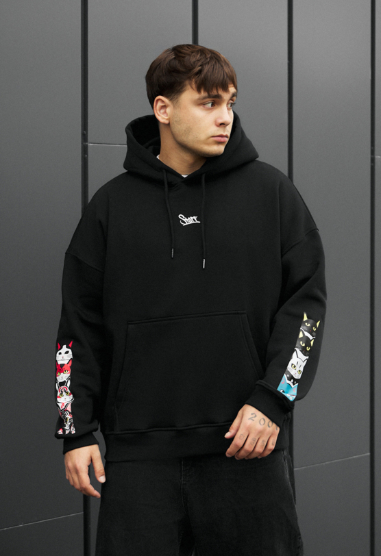 ミュージシャン SHADOWS S LOGO Hoodie XL Чоловіче худі Staff cats & logo oversize fleece чорне оверсайз з