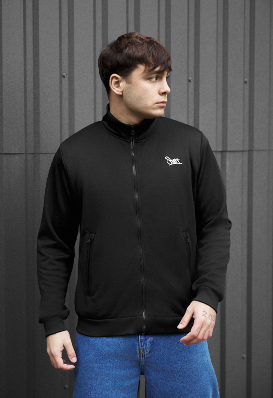 Олімпійка чоловіча Staff ja logo black чорна на блискавці стильна