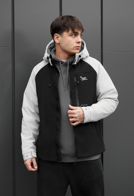 Чоловіча куртка soft shell Staff nexa black & light gray чорна