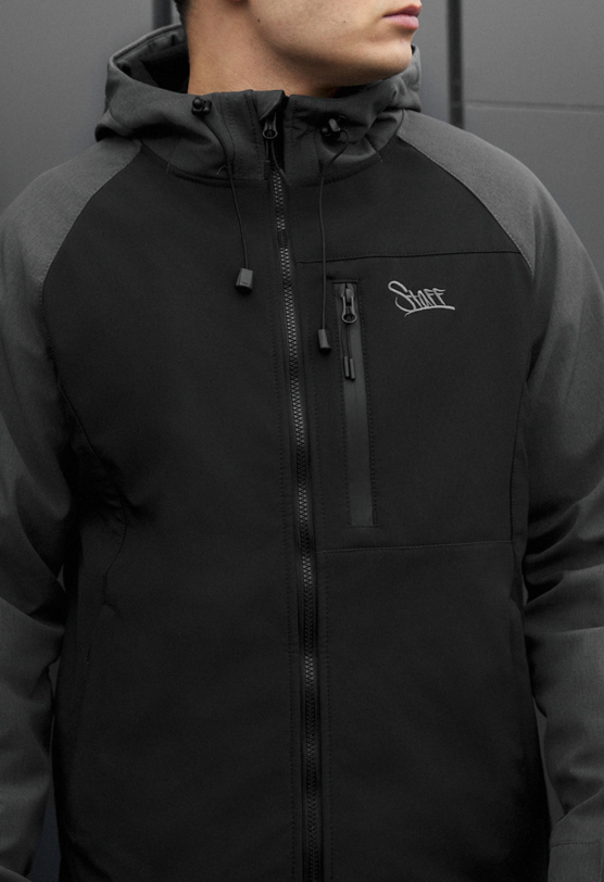 Чоловіча куртка soft shell Staff nexa black & dark gray чорна