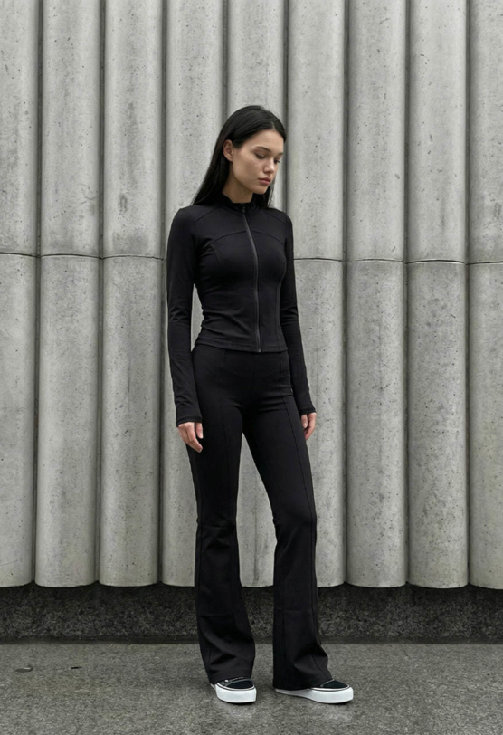 Жіночий спортивний комплект Staff lf black zip чорний молодіжний