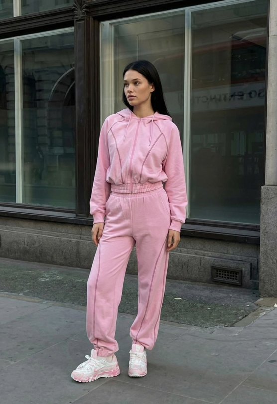 Satisfy RUNNING CULT MEMBER スウェット　ピンク Спортивний костюм жіночий Staff so pink zip oversize рожевий