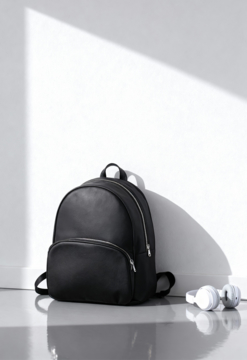 Рюкзак жіночий Staff 9L black чорний еко шкіра стильний