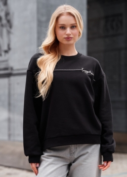 Світшот жіночий Staff er black oversize чорний з надписом