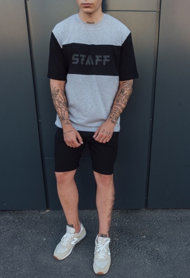 Комплект футболка + шорти Staff mel black oversize
