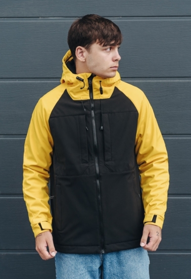 Куртка Staff soft shell black & yellow