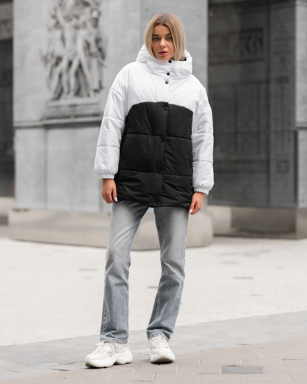 Жіноча зимова куртка Staff ur black & white