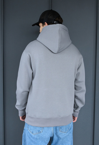 Чоловіче худі Staff gray basic oversize fleece сіре однотонне
