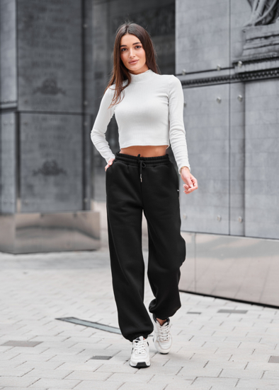 Джогери жіночі Staff li black fleece чорні утеплені стильні