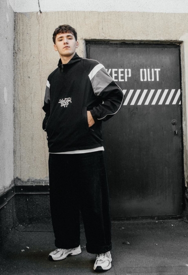 Анорак куртка Staff x Yaktak oversize чорний/сірий/білий унісекс