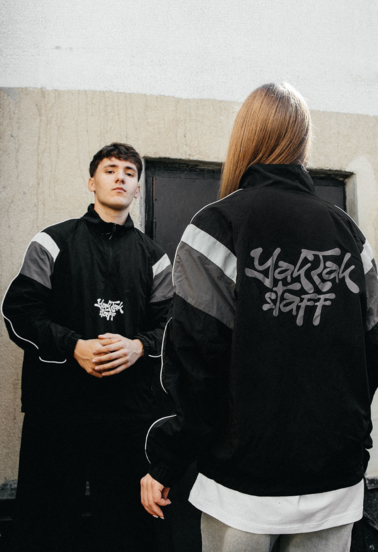 Анорак куртка Staff x Yaktak oversize чорний/сірий/білий унісекс