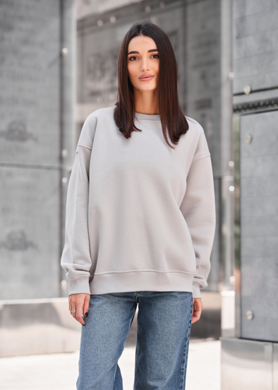 BRIEFING グレーSサイズ トレーナー Світшот жіночий Staff light gray oversize fleece світло-сірий