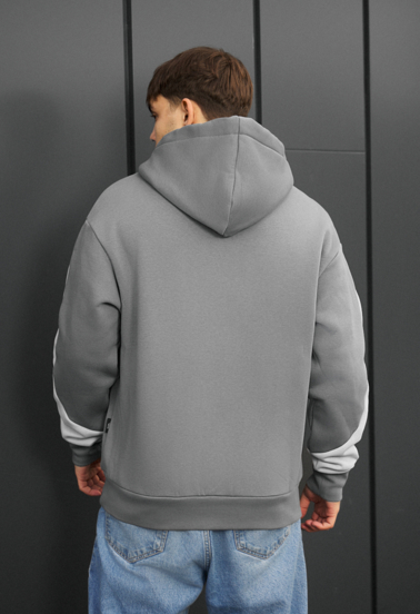 Толстовка чоловіча Staff fa gray & light gray zip oversize fleece