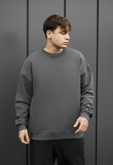 Світшот чоловічий Staff ic dark gray oversize темно-сірий