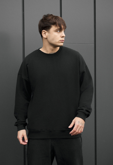 Світшот чоловічий Staff ic black oversize чорний оверсайз