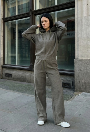 Спортивний костюм жіночий Staff vel brown oversize fleece