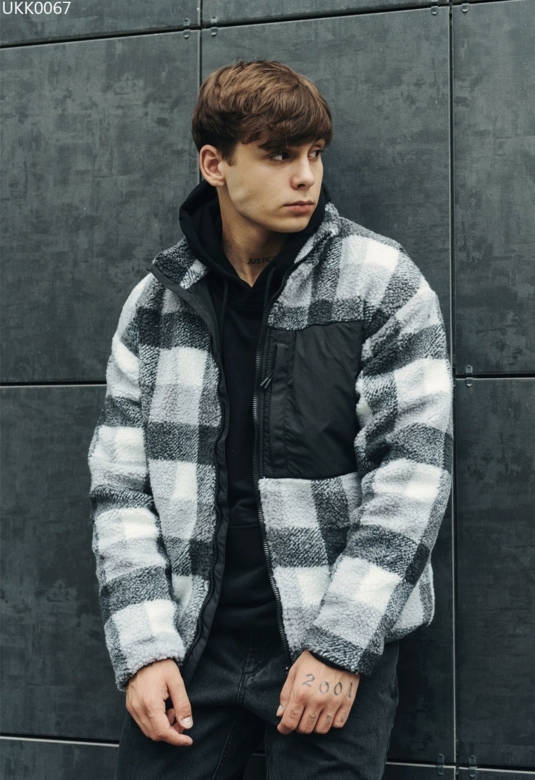 Хутряна куртка Staff ya gray чоловіча сіра купити