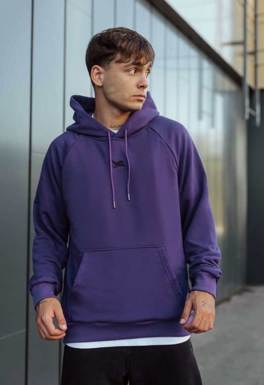 Толстовка чоловіча Staff dark violet logo oversize темно-фіолетова