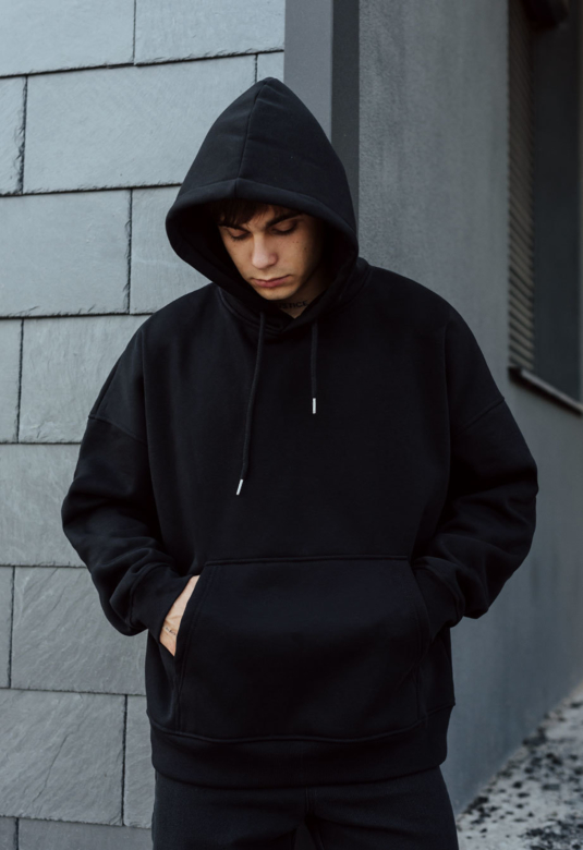 Толстовка чоловіча Staff black basic oversize fleece чорна