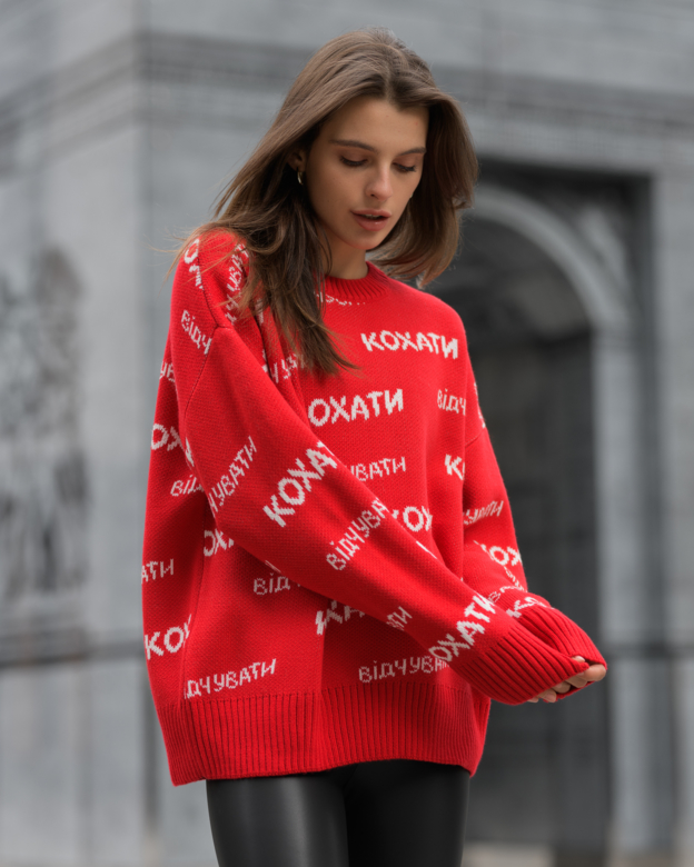Жіноча кофта Staff кохати red oversize червона оверсайз для жінки