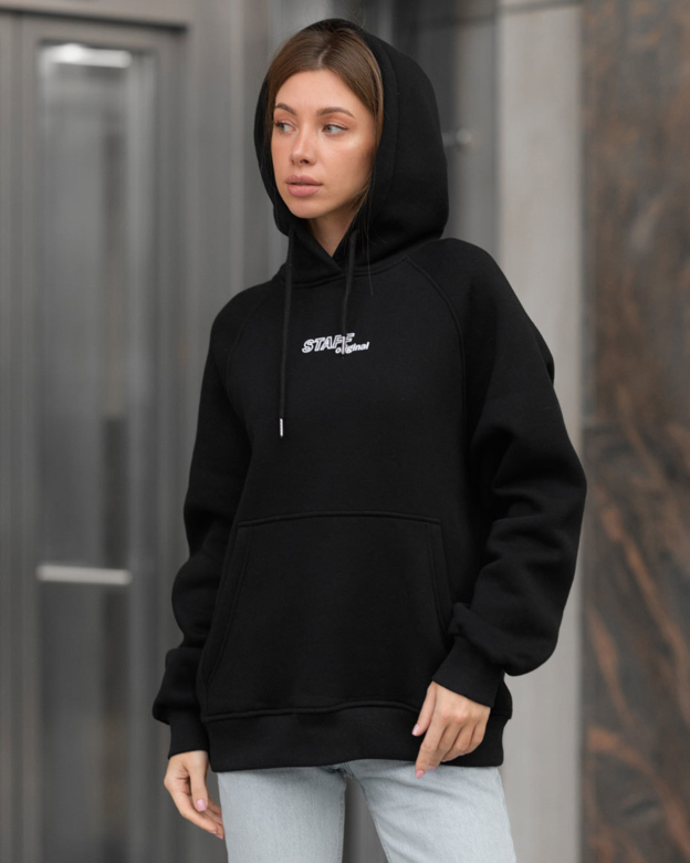 Толстовка жіноча Staff original black oversize fleece чорна на