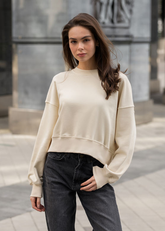 Світшот жіночий Staff sh milk oversize молочного кольору