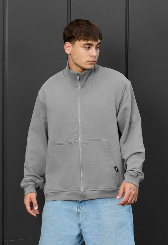 Олімпійка чоловіча Staff ry gray oversize сіра бавовняна оверсайз