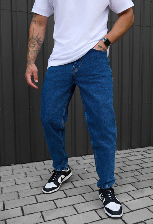 Джинси чоловічі Staff 13 navy baggy темно-сині широкі модні