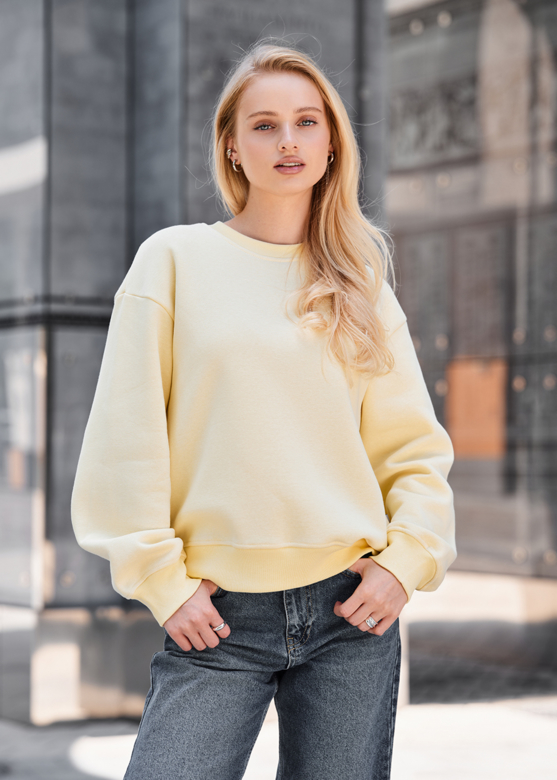 Світшот жіночий Staff lay lime oversize fleece лимонного кольору
