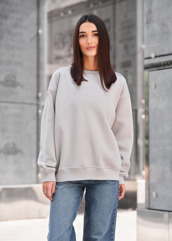 Світшот жіночий Staff light gray oversize fleece світло-сірий