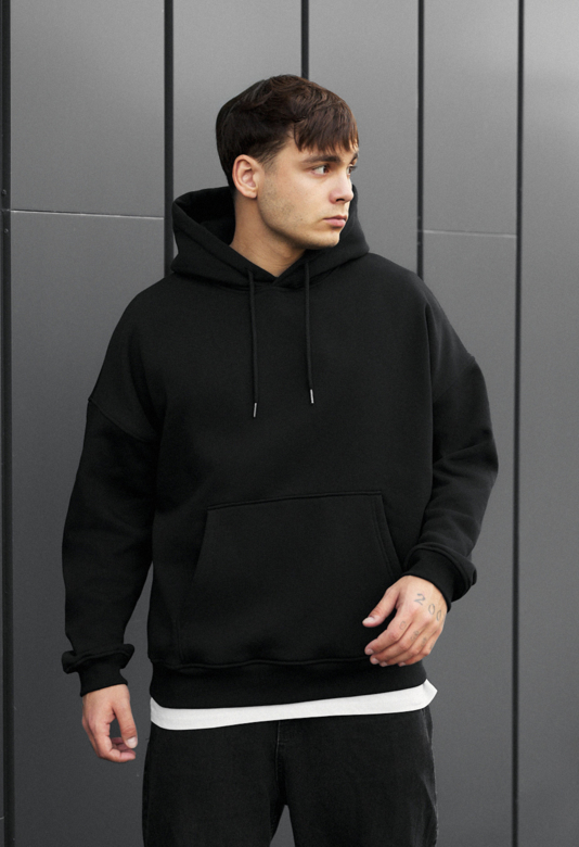Толстовка чоловіча Staff black oversize fleece чорна утеплена
