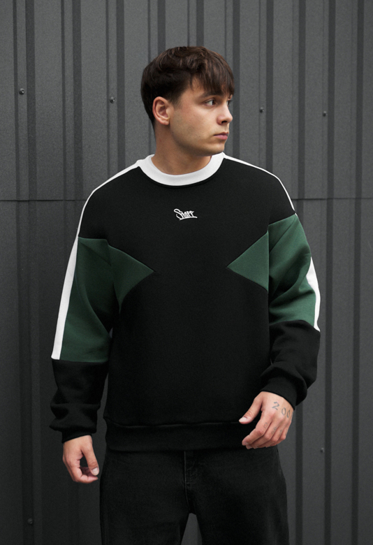 s_boy Світшот чоловічий Staff le reflective fleece чорно-зелено-білий