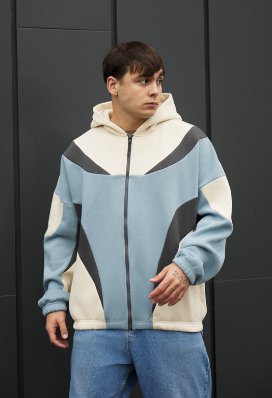 Худі чоловіче Staff mix 2 oversize fleece синього/молочного/темно
