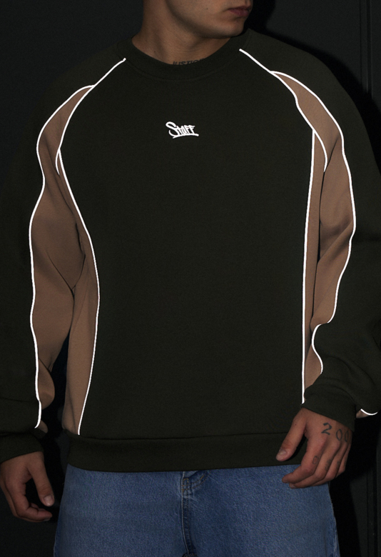 Світшот чоловічий Staff lur khaki & beige reflective oversize