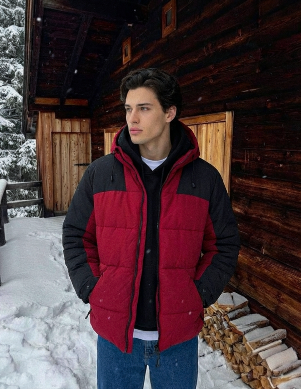 Куртка зимова чоловіча Staff tund red & black червоно-чорна