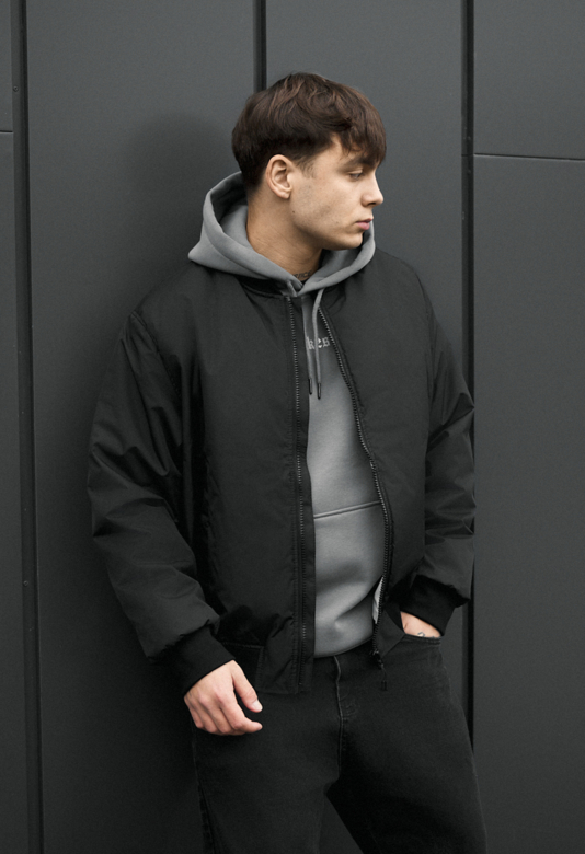 Бомбер чоловічий Staff ion2 black oversize чорний молодіжний
