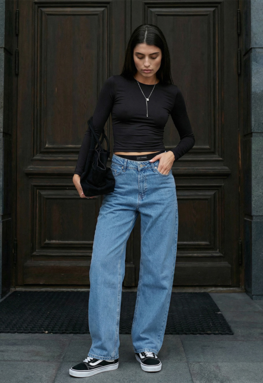 Джинси жіночі Staff 2511 blue baggy сині молодіжні широкі
