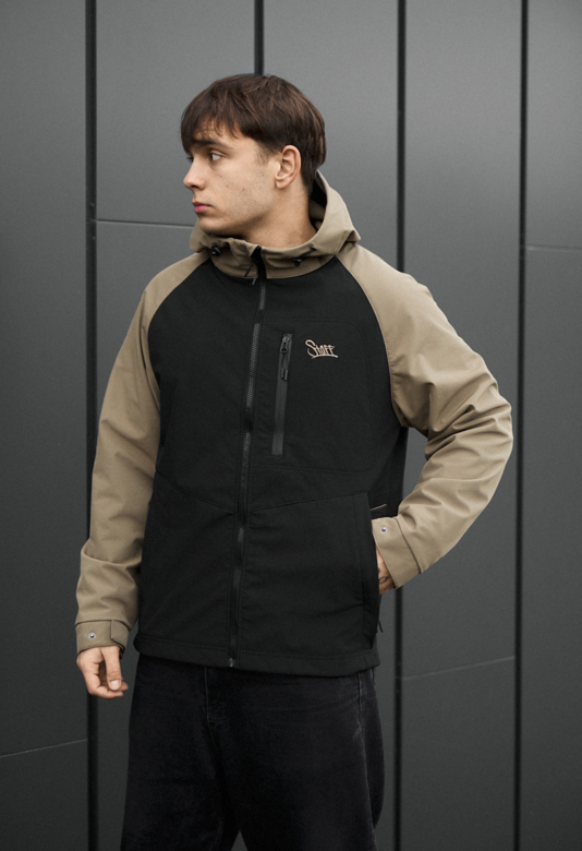 クラシック 181.SOLTISSIMO 4 Чоловіча куртка soft shell Staff synx black & olive чорного