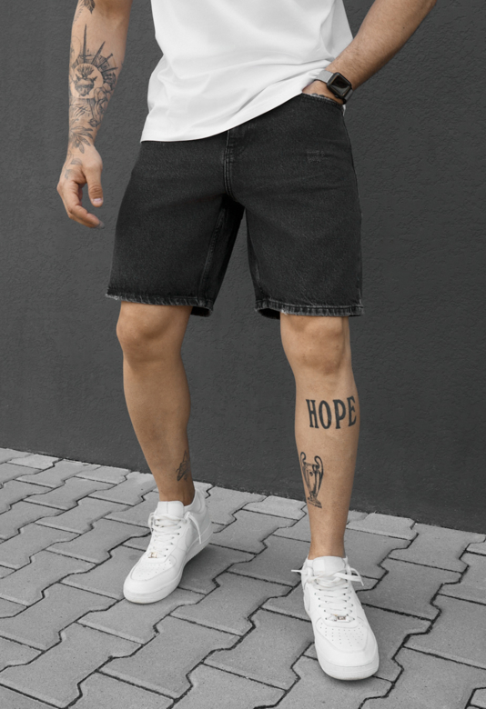 Шорти чоловічі Staff 8 dark gray regular темно-сірі джинсові